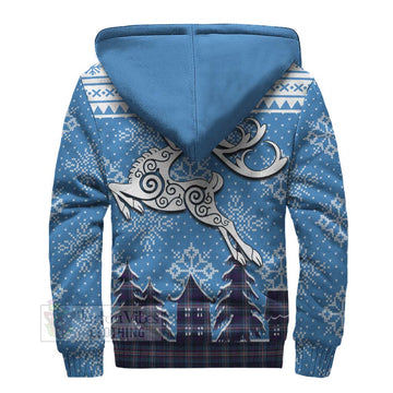 Nevoy Clan Christmas Sherpa Hoodie Celtic Reindeer Style - Tartan Vibes Clothing