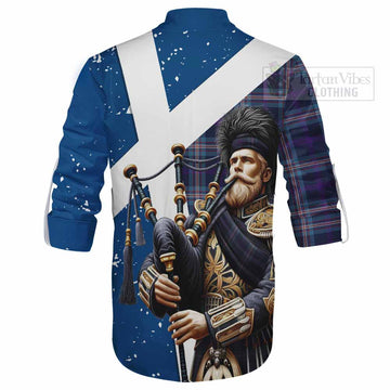 Nevoy Tartan Ghillie Kilt Shirt with Family Crest Scottish Bagpiper Vibes - Tartan Vibes Clothing