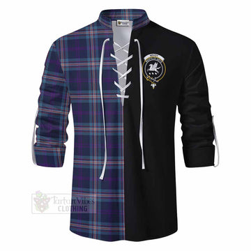 Nevoy Tartan Ghillie Kilt Shirt with Family Crest and Half Of Me Style - Tartan Vibes Clothing