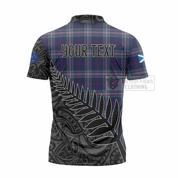 Nevoy Crest Tartan Zipper Polo Shirt with New Zealand Silver Fern Half Style - Tartan Vibes Clothing