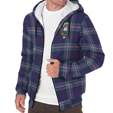 Nevoy Tartan Sherpa Hoodie with Family Crest - Tartan Vibes Clothing