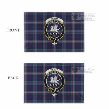 Tartan Vibes Clothing Nevoy Tartan House Flag with Family Crest