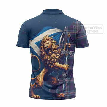 Nevoy Tartan Family Crest Zipper Polo Shirt with Scottish Majestic Lion - Tartan Vibes Clothing