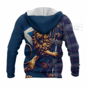 Nevoy Tartan Family Crest Knitted Hoodie with Scottish Majestic Lion - Tartan Vibes Clothing