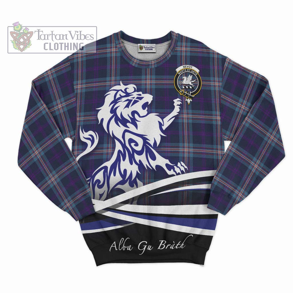 Nevoy Tartan Sweatshirt with Alba Gu Brath Regal Lion Emblem - Tartan Vibes Clothing