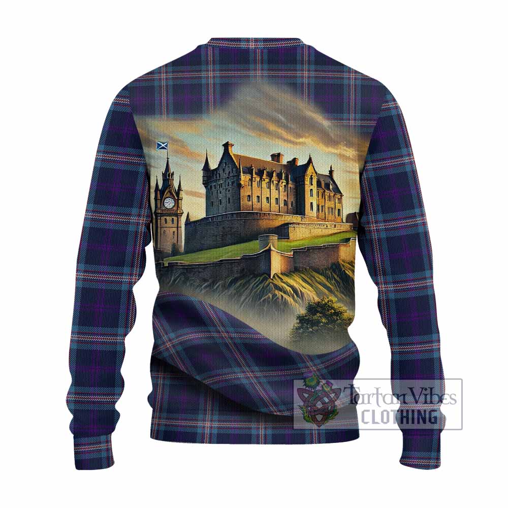 Nevoy Tartan Family Crest Knitted Sweater with Scottish Ancient Castle Style - Tartan Vibes Clothing