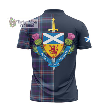 Nevoy Tartan Zipper Polo Shirt Alba with Scottish Lion Royal Arm Half Style - Tartan Vibes Clothing