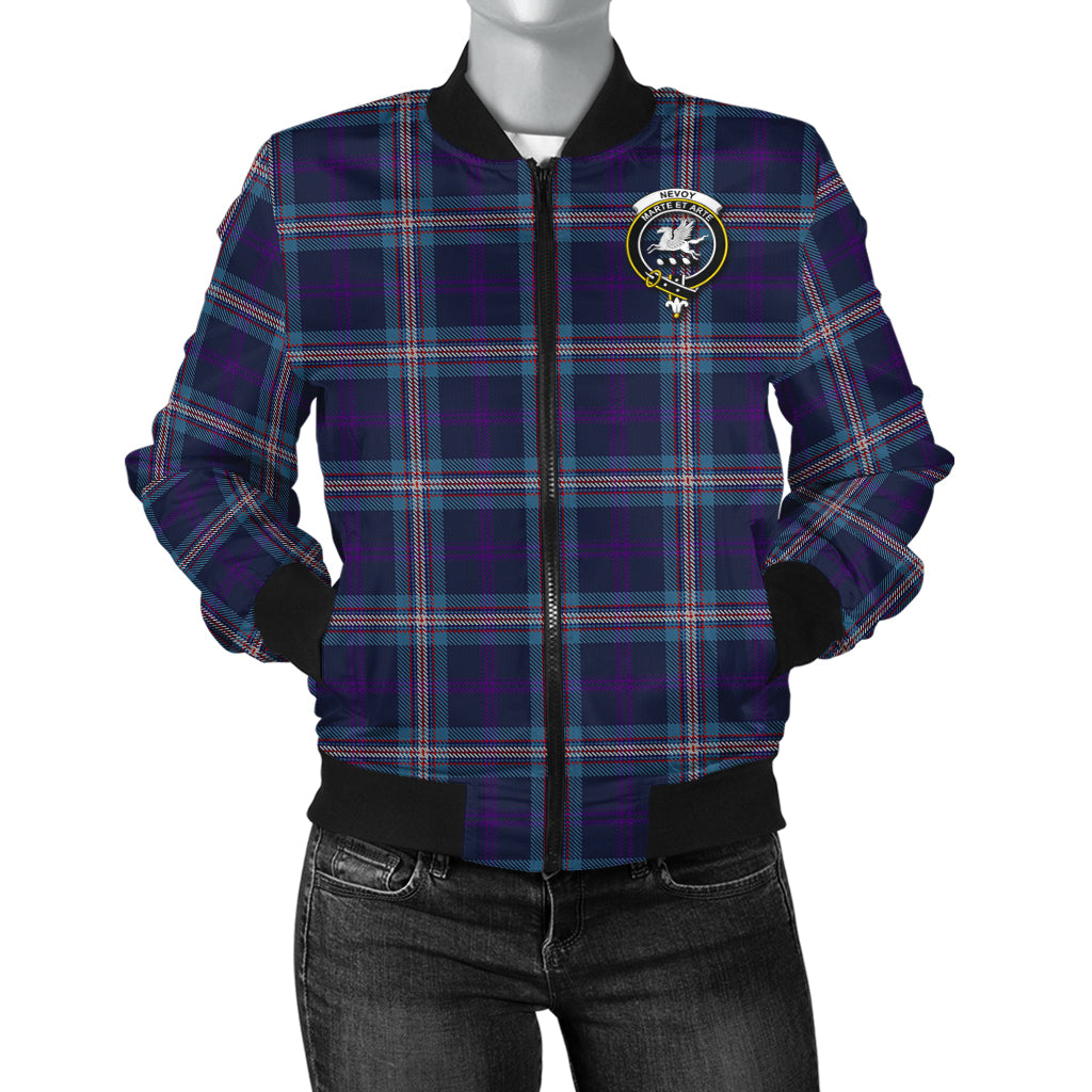 Nevoy Tartan Bomber Jacket with Family Crest - Tartan Vibes Clothing