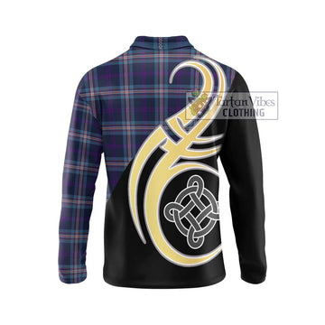 Nevoy Tartan Long Sleeve Polo Shirt with Family Crest and Celtic Symbol Style - Tartan Vibes Clothing