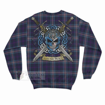 Nevoy Tartan Sweatshirt with Family Crest Celtic Skull Style - Tartan Vibes Clothing