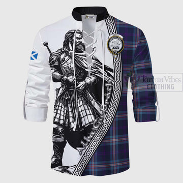 Nevoy Tartan Clan Crest Ghillie Kilt Shirt with Highlander Warrior Celtic Style - Tartan Vibes Clothing