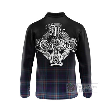 Nevoy Tartan Long Sleeve Polo Shirt Featuring Alba Gu Brath Family Crest Celtic Inspired - Tartan Vibes Clothing