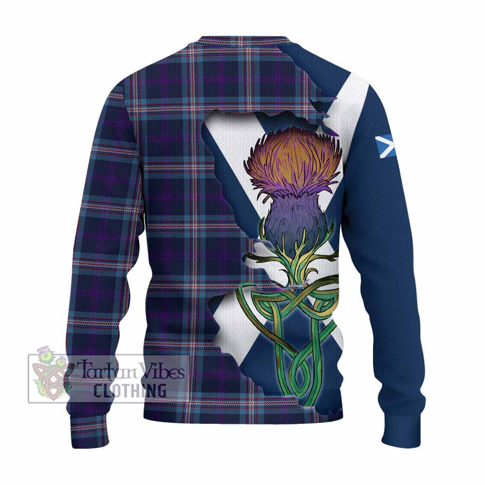 Nevoy Tartan Family Crest Knitted Sweater Scottish Thistle Celtic Inspired - Tartan Vibes Clothing