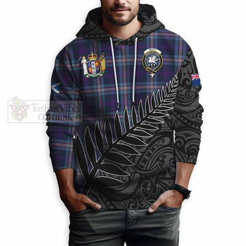 Nevoy Crest Tartan Hoodie with New Zealand Silver Fern Half Style - Tartan Vibes Clothing