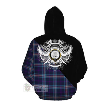 Nevoy Tartan Cotton Hoodie with Family Crest and Military Logo Style Pullover Hoodie - Tartan Vibes Clothing