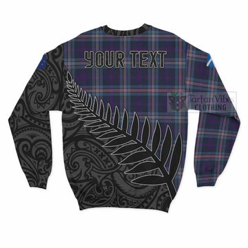 Nevoy Crest Tartan Sweatshirt with New Zealand Silver Fern Half Style - Tartan Vibes Clothing