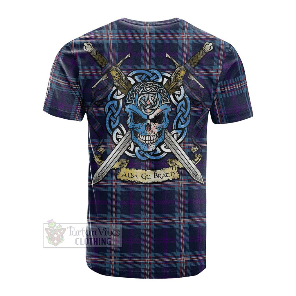 Nevoy Tartan Cotton T-shirt with Family Crest Celtic Skull Style Men's Shirt - Tartan Vibes Clothing