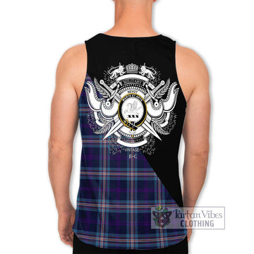 Nevoy Tartan Men's Tank Top with Family Crest and Military Logo Style - Tartan Vibes Clothing