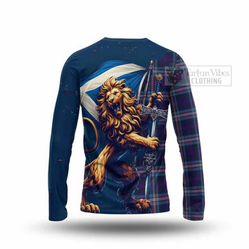 Nevoy Tartan Family Crest Long Sleeve T-Shirt with Scottish Majestic Lion - Tartan Vibes Clothing