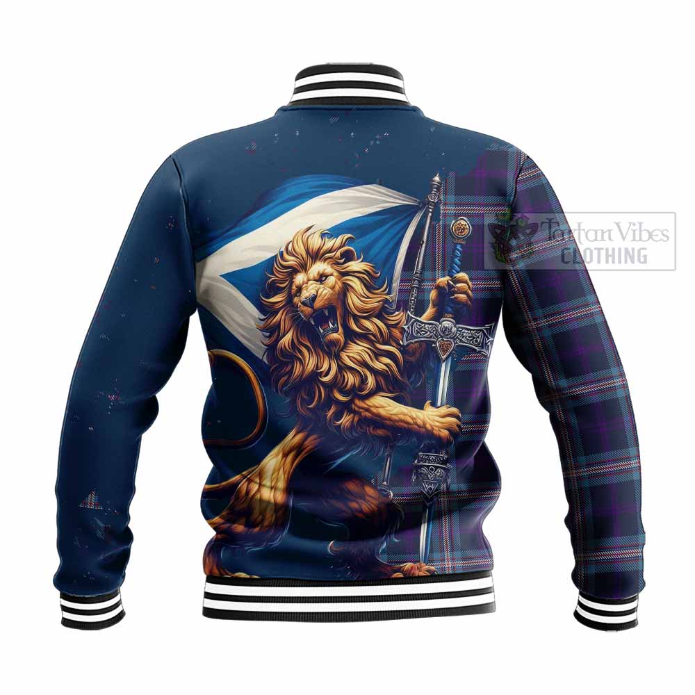 Nevoy Tartan Family Crest Baseball Jacket with Scottish Majestic Lion - Tartan Vibes Clothing