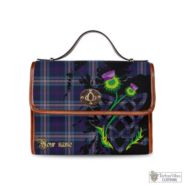 Nevoy Tartan Waterproof Canvas Bag with Scotland Map and Thistle Celtic Accents