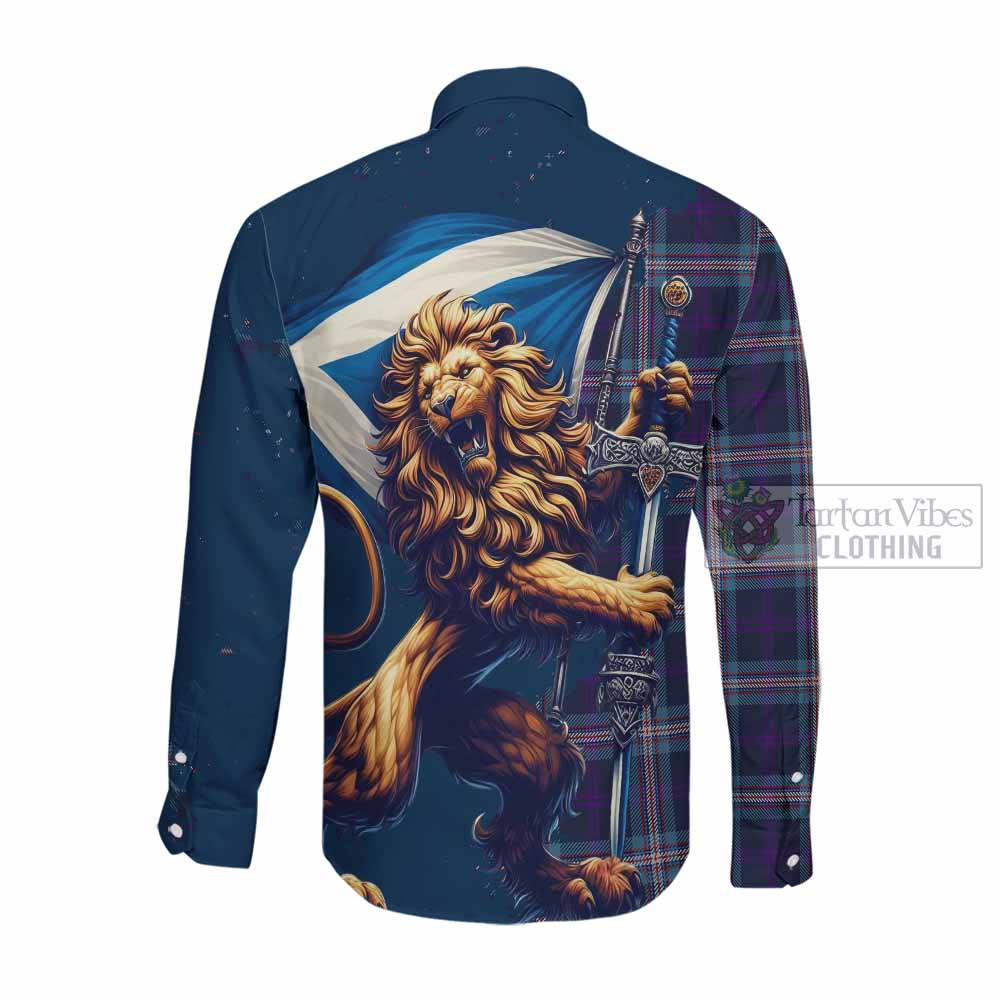 Nevoy Tartan Family Crest Long Sleeve Button Shirt with Scottish Majestic Lion Men's Shirt - Tartan Vibes Clothing