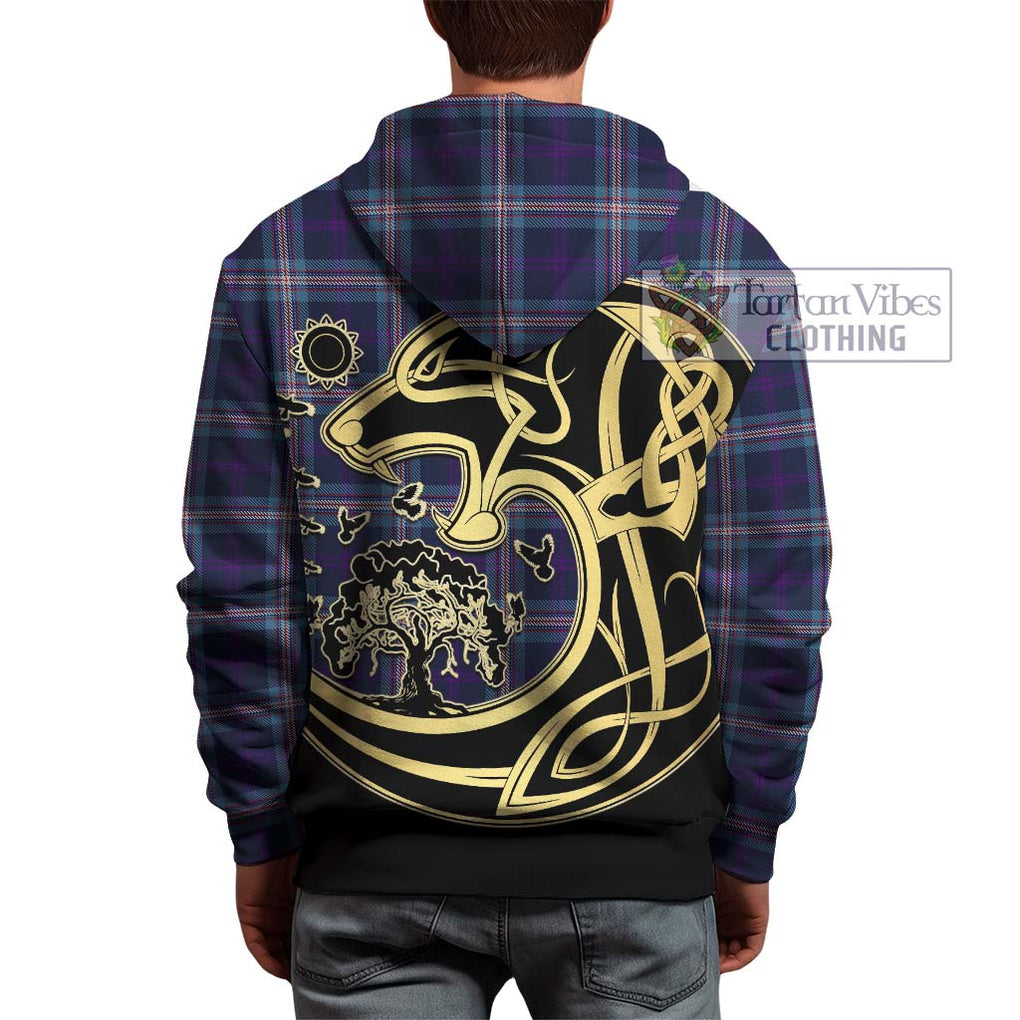 Nevoy Tartan Hoodie with Family Crest Celtic Wolf Style - Tartan Vibes Clothing