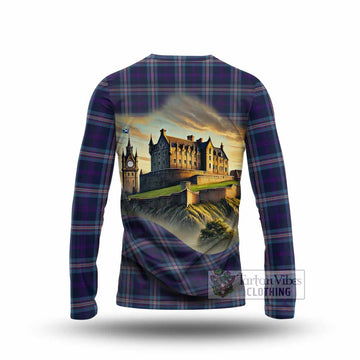 Nevoy Tartan Family Crest Long Sleeve T-Shirt with Scottish Ancient Castle Style - Tartan Vibes Clothing