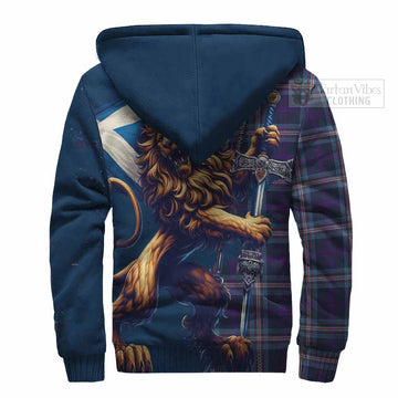 Nevoy Tartan Family Crest Sherpa Hoodie with Scottish Majestic Lion - Tartan Vibes Clothing