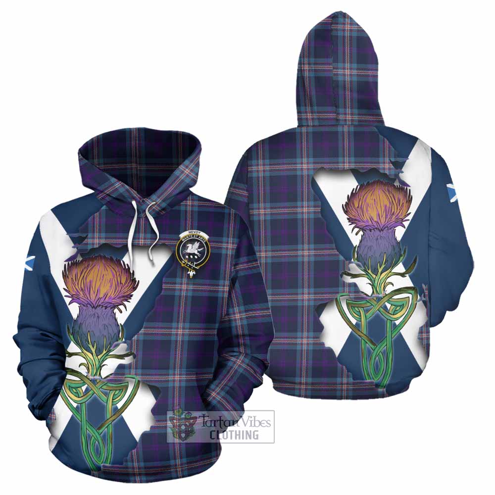 Nevoy Tartan Family Crest Hoodie Scottish Thistle Celtic Inspired - Tartan Vibes Clothing