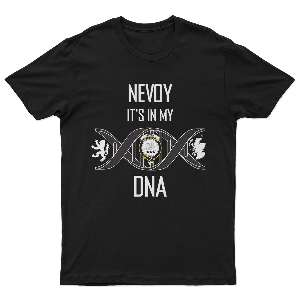Nevoy Family Crest DNA In Me Mens Cotton T Shirt - 2D-tartanvibesclothing