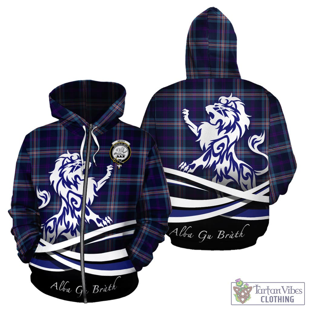Nevoy Tartan Hoodie with Alba Gu Brath Regal Lion Emblem - Tartan Vibes Clothing