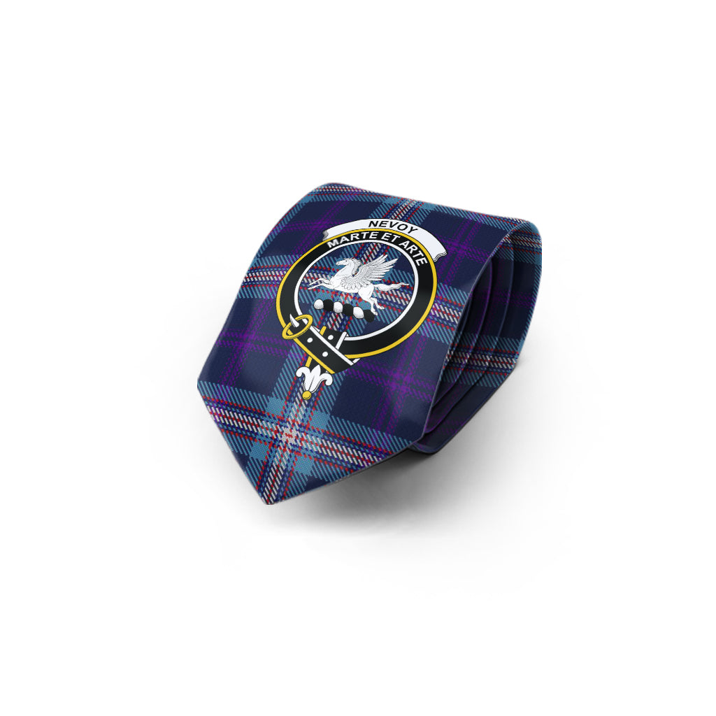 Nevoy Tartan Classic Necktie with Family Crest - Tartan Vibes Clothing