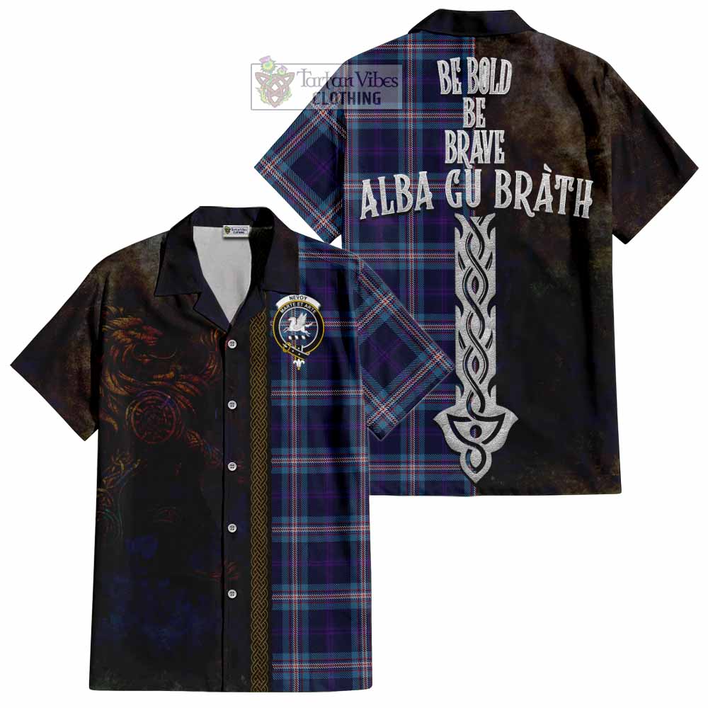 Nevoy Tartan Family Crest Hawaiian Shirt Alba Gu Brath Be Brave Lion Ancient Style - Tartan Vibes Clothing