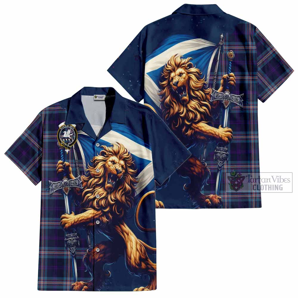 Nevoy Tartan Family Crest Hawaiian Shirt with Scottish Majestic Lion - Tartan Vibes Clothing