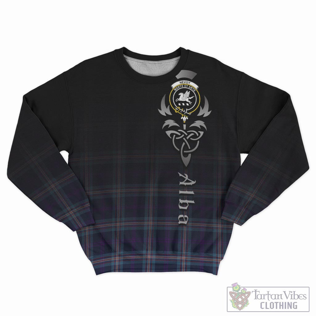 Nevoy Tartan Sweatshirt Featuring Alba Gu Brath Family Crest Celtic Inspired - Tartan Vibes Clothing