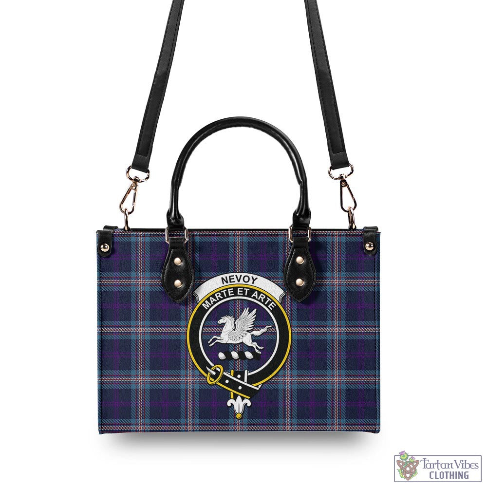 Nevoy Tartan Luxury Leather Handbags with Family Crest - Tartan Vibes Clothing