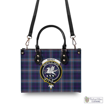 Nevoy Tartan Luxury Leather Handbags with Family Crest - Tartan Vibes Clothing