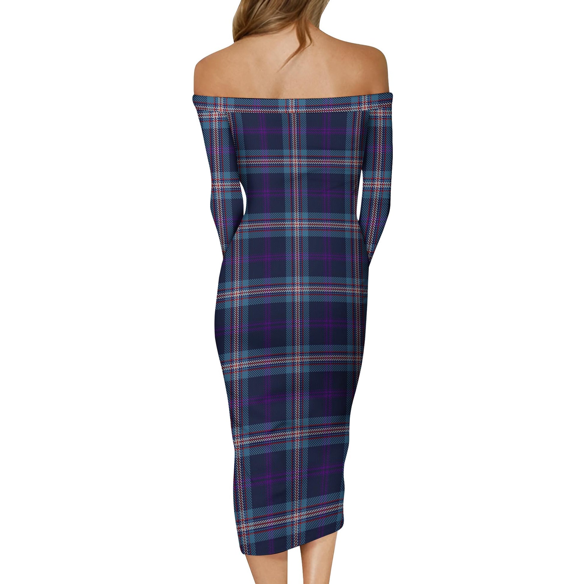 Nevoy Tartan Off Shoulder Lady Dress - Tartan Vibes Clothing