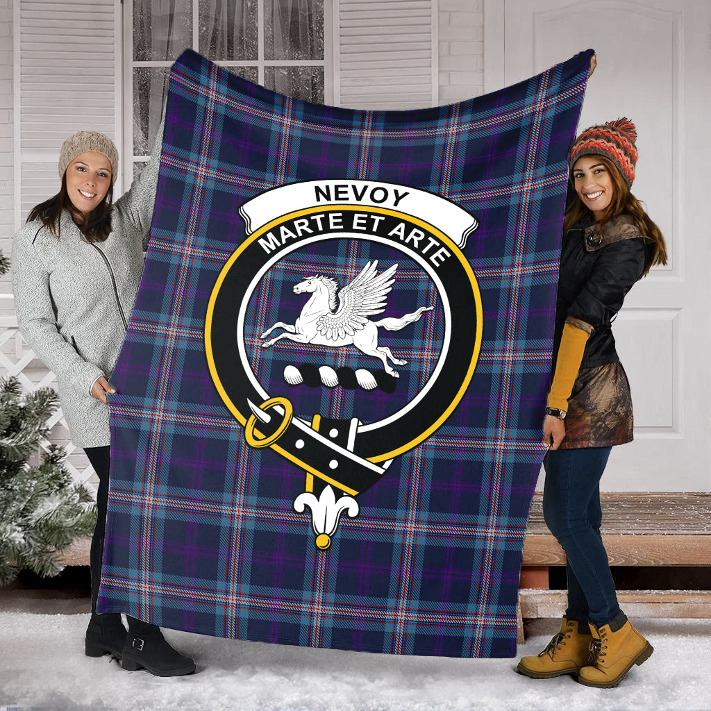 Nevoy Tartan Blanket with Family Crest - Tartan Vibes Clothing