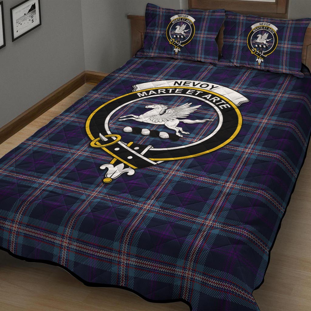 Nevoy Tartan Quilt Bed Set with Family Crest - Tartan Vibes Clothing