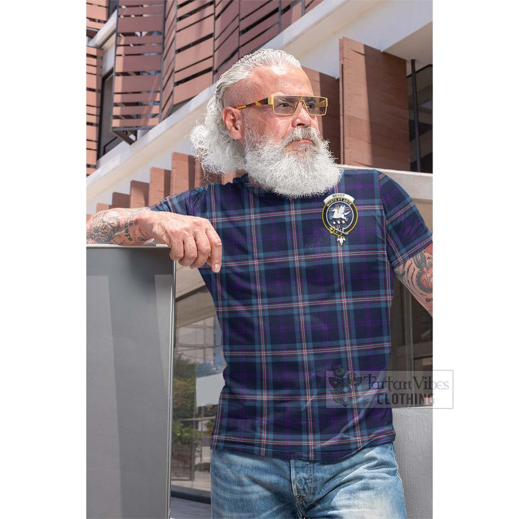 Nevoy Tartan Cotton T-shirt with Family Crest Celtic Skull Style - Tartan Vibes Clothing