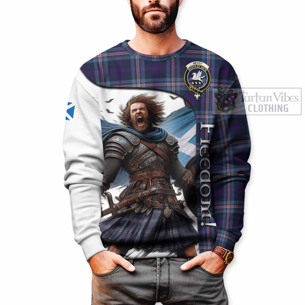 Nevoy Crest Tartan Sweatshirt Inspired by the Freedom of Scottish Warrior - Tartan Vibes Clothing