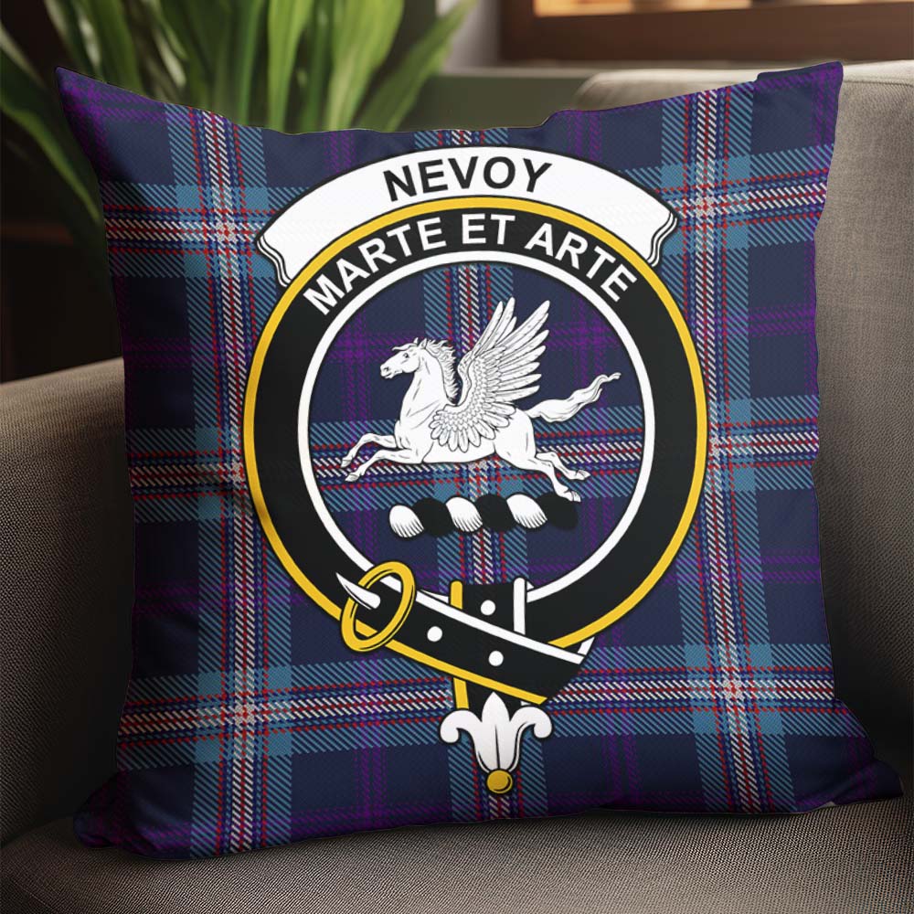 Nevoy Tartan Pillow Cover with Family Crest - Tartan Vibes Clothing
