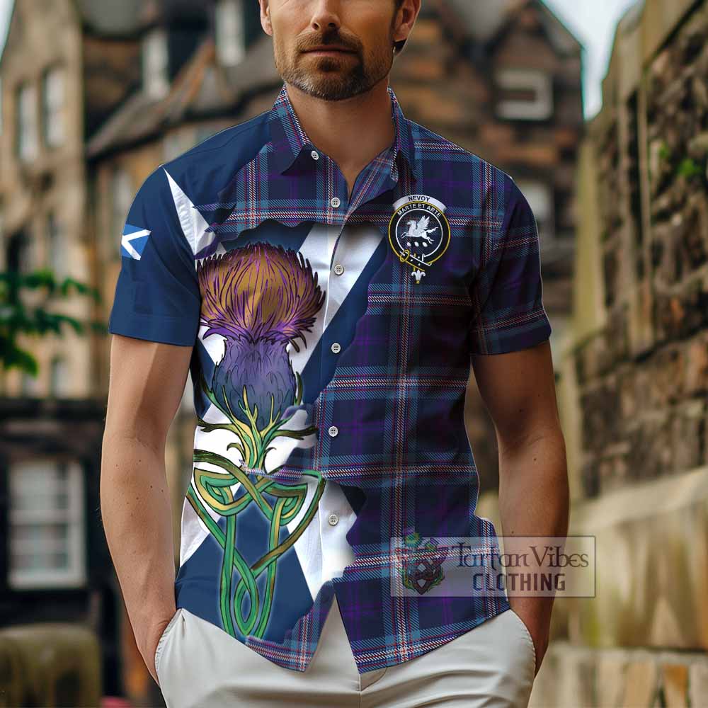 Nevoy Tartan Family Crest Hawaiian Shirt Scottish Thistle Celtic Inspired - Tartan Vibes Clothing
