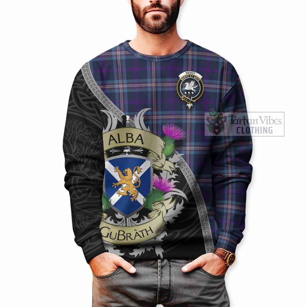 Nevoy Tartan Family Crest Sweatshirt Lion Rampant Royal Thistle Shield Celtic Inspired - Tartan Vibes Clothing