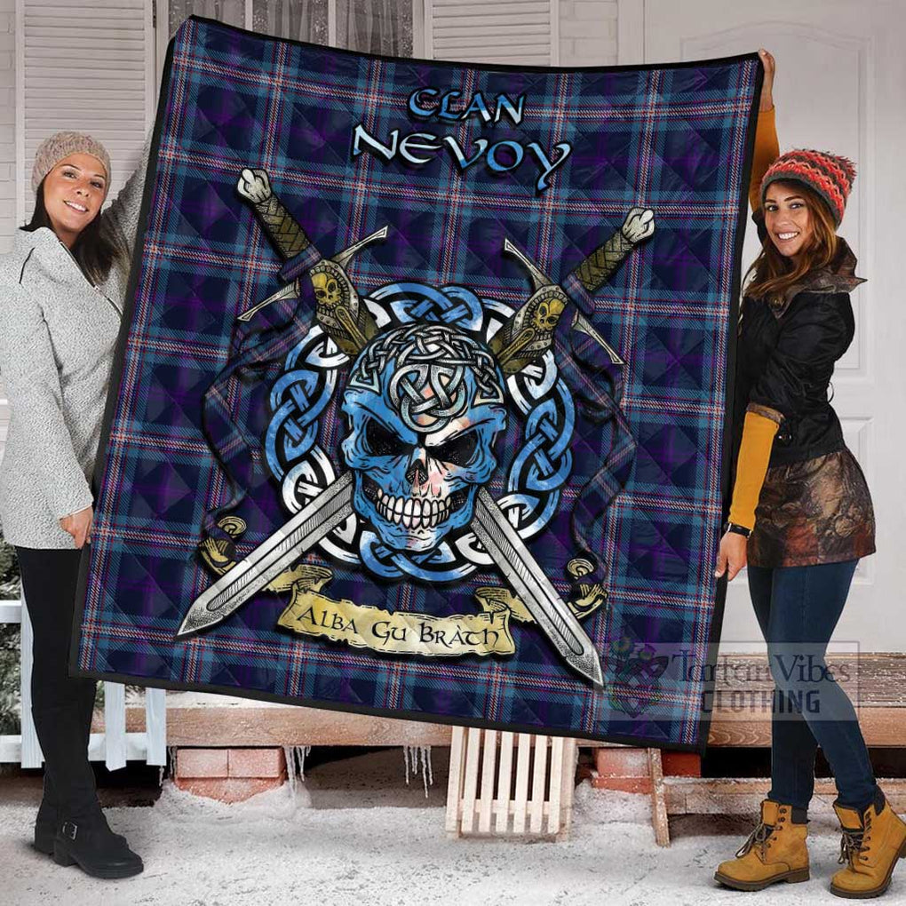 Nevoy Tartan Quilt with Celtic Skull Alba Gu Brath Style - Tartan Vibes Clothing