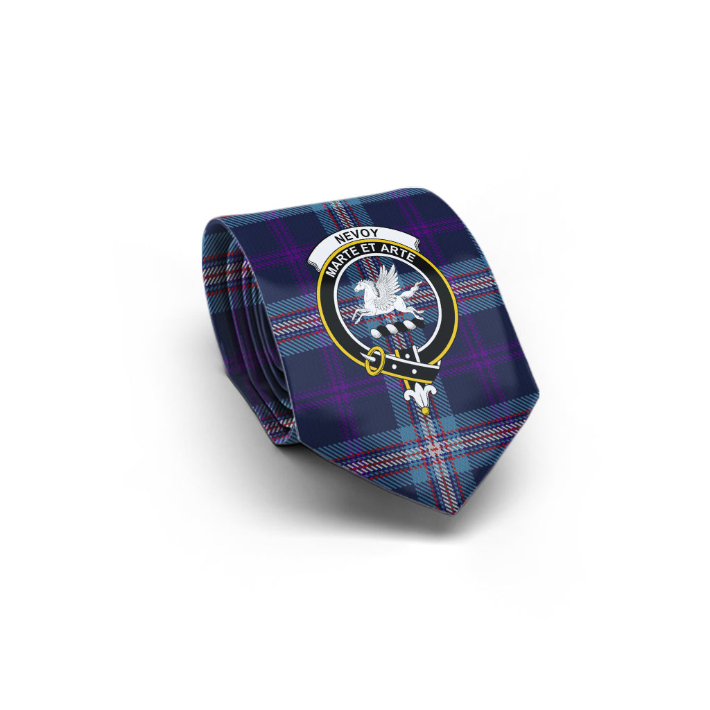 Nevoy Tartan Classic Necktie with Family Crest - Tartan Vibes Clothing