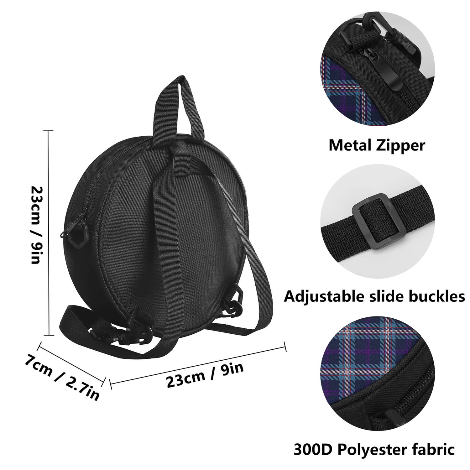 Nevoy Tartan Round Satchel Bags - Tartan Vibes Clothing