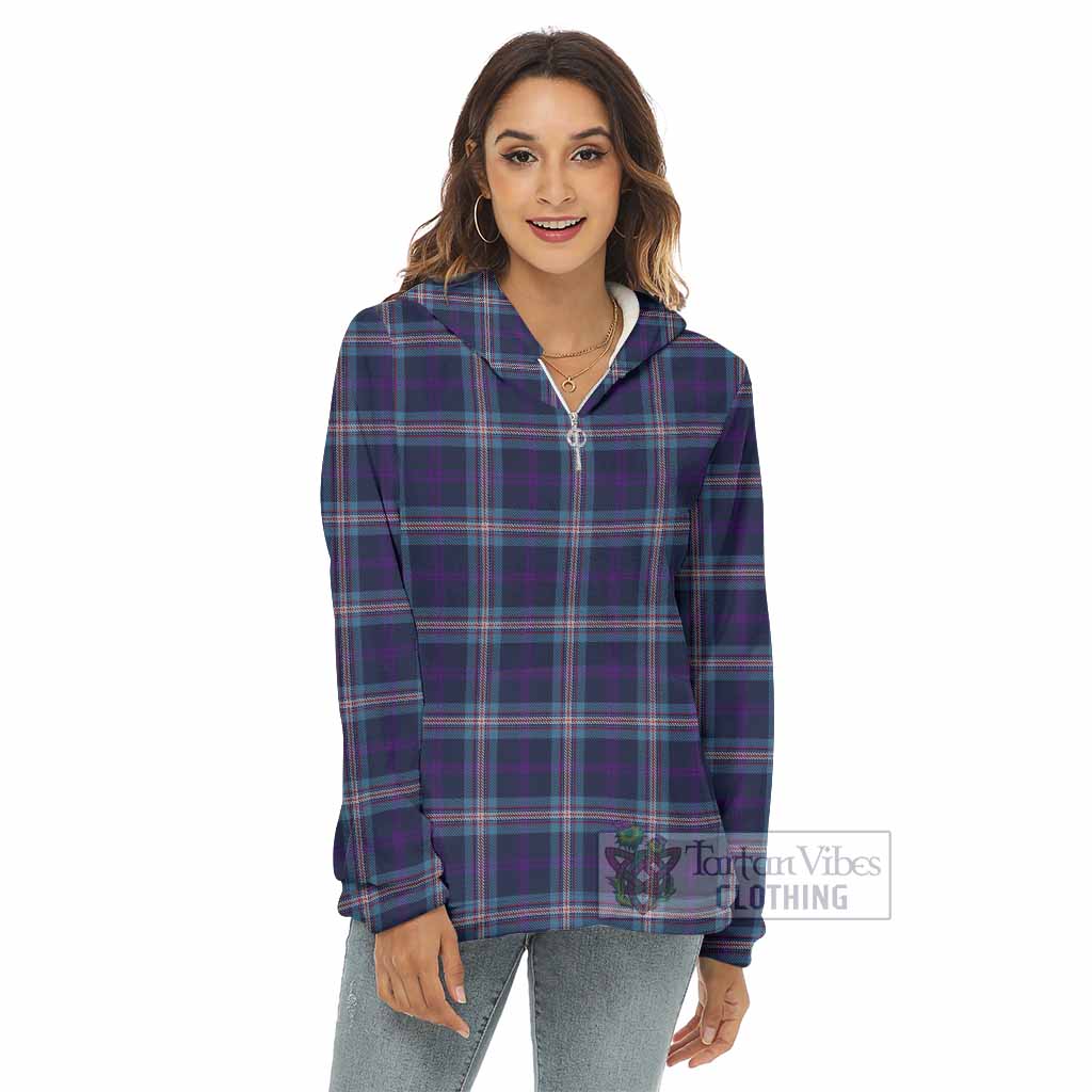Nevoy Tartan Women's Borg Fleece Hoodie with Half Zip - Tartan Vibes Clothing